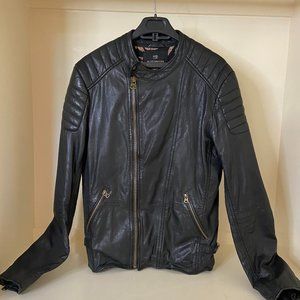 Scotch & Soda Men's Black Leather Jacket (Small )